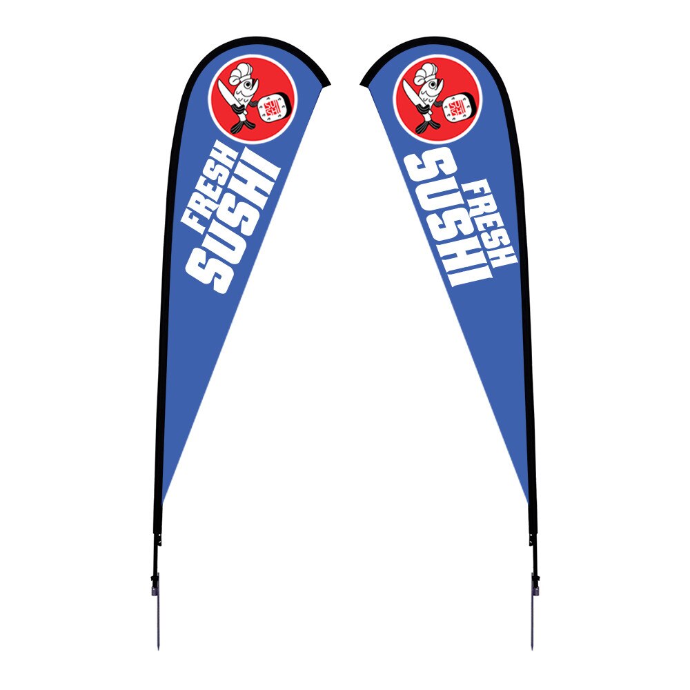 12 ft. Large Sunbird Flag — Double Sided Graphic Package / Spike Base